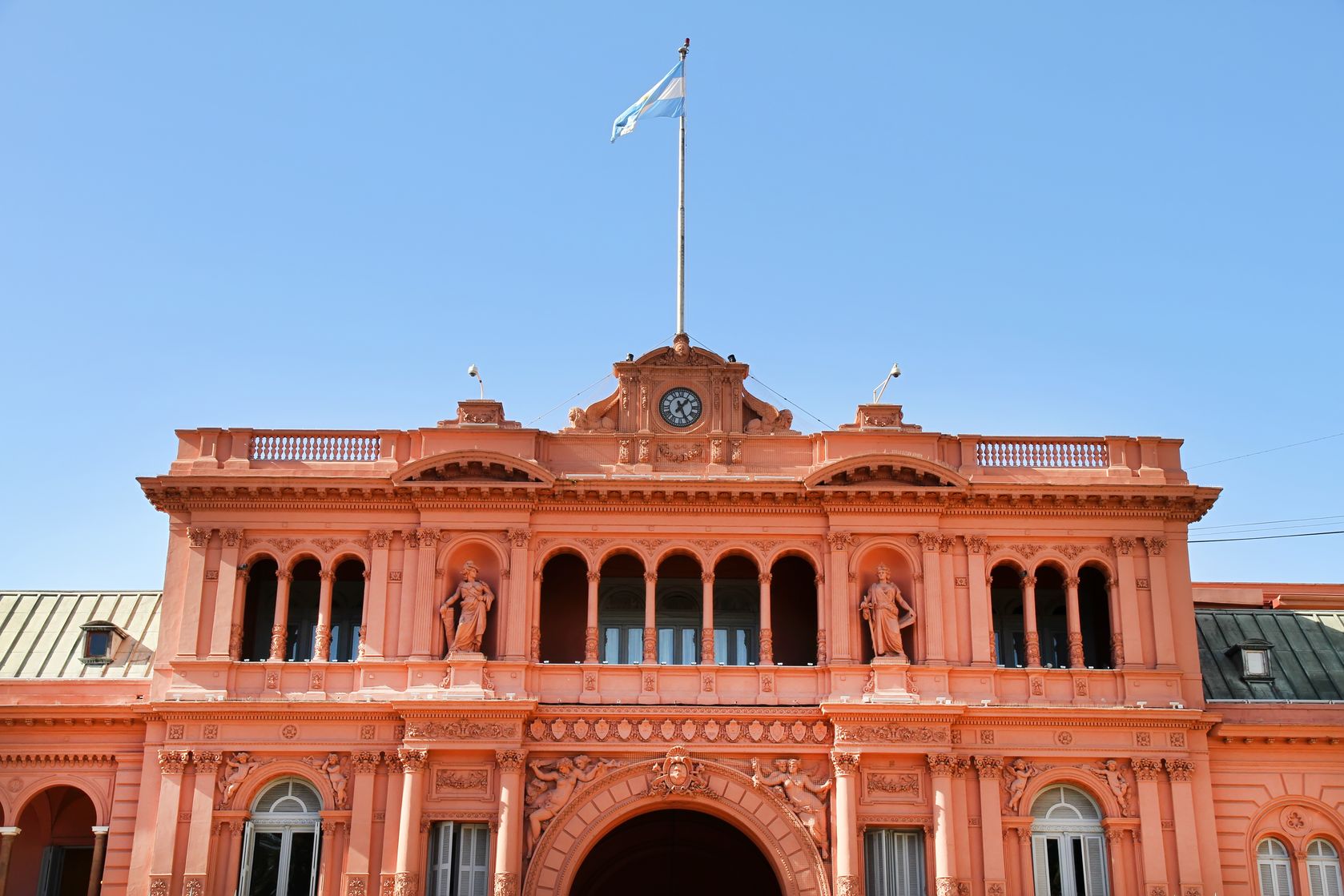 The Casa Rosada, the governmental building in Buenos Aires, the Capital of Argentina.