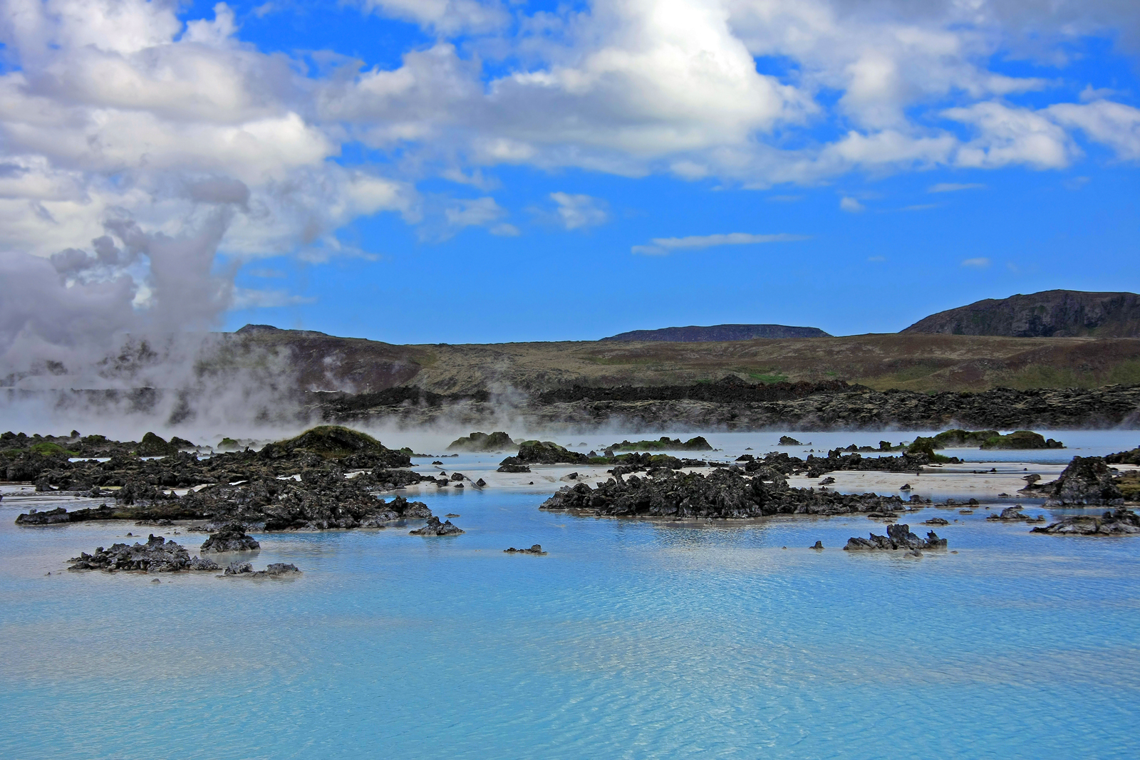 Blue lagoon, Iceland, a geothermal bath resort.