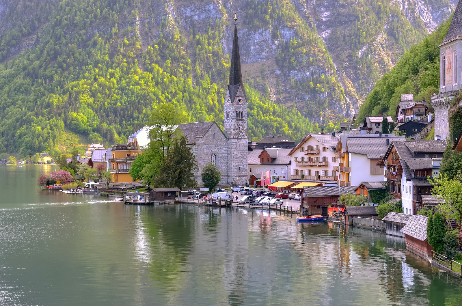 Hallstatt village in Alps Austria.
