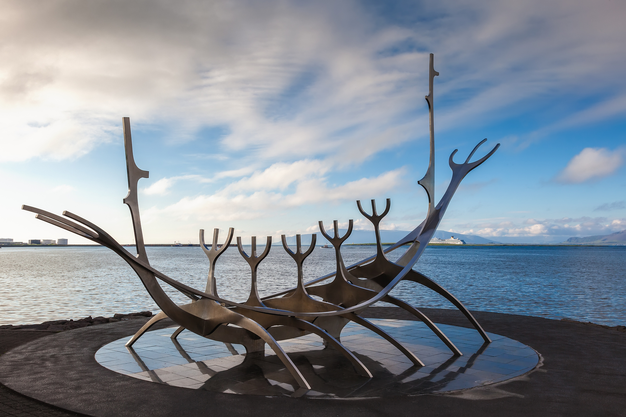 Sun Voyager Monument By The Sea In The Center Of Reykjavik, Icel